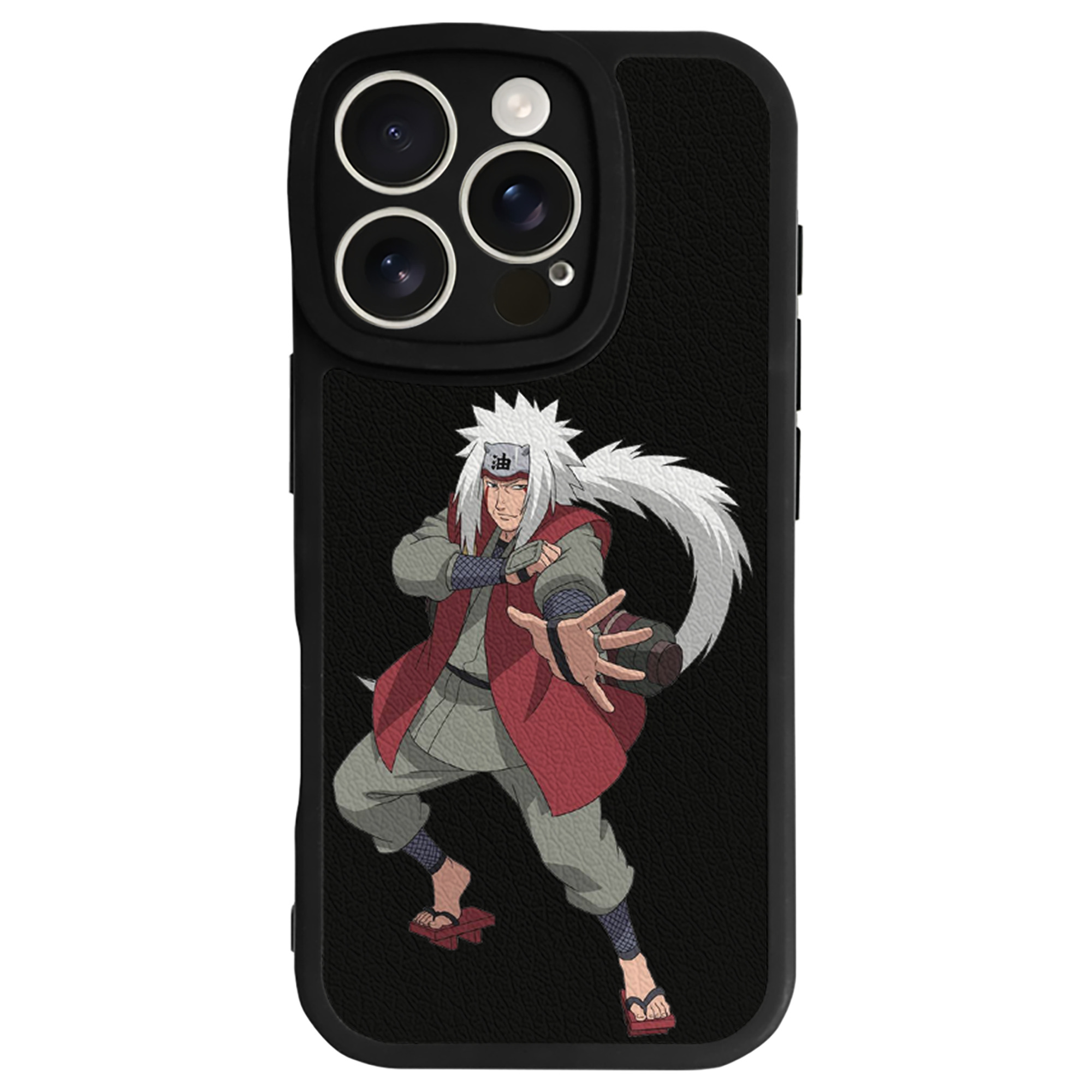 （画像用） NARUTO -ナルト- 自来也（じらいや） Jiraiya 【iPhone 16シリーズ対応】シリコンスマホケース（レザー調） 材質：シリコン
